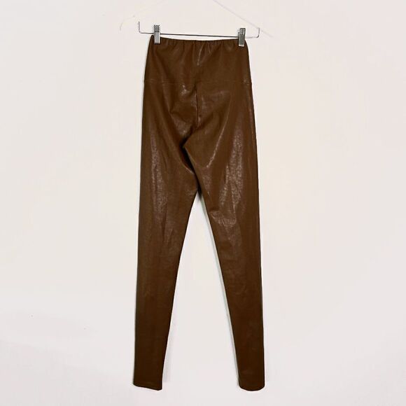 Aritzia Wilfred Free Daria Tan Faux Leather Leggings - Picture 3 of 9